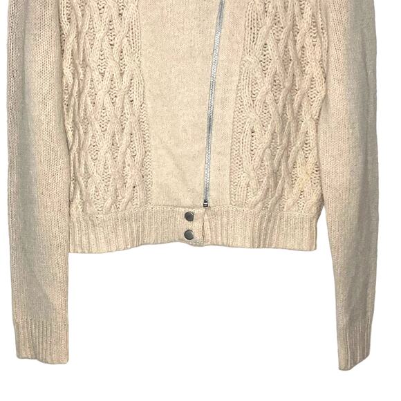 Aran Crafts NWT Cable Knit Irish Wool Sweater Cardigan Asymmetrical Zip Front M - Picture 5 of 16